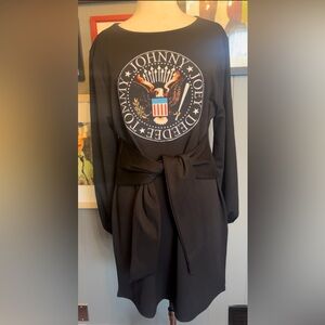 The Ramones Black Dress with Bow Detail Women’s Size Large/Xl